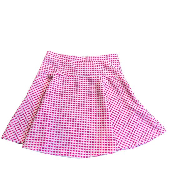AQUA SKIRT MEDIUM (GIRLS SZ 9-10) PINK AND WHITE CHECK NWT MEASUREMENTS INSIDE - Picture 1 of 4